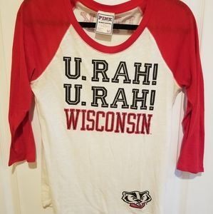 Pink Wisconsin Badgers Baseball Tee